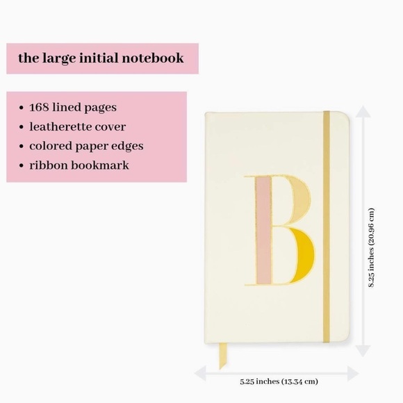 Kate Spade New York Large Leatherette Initial “B” Notebook - Picture 2 of 4